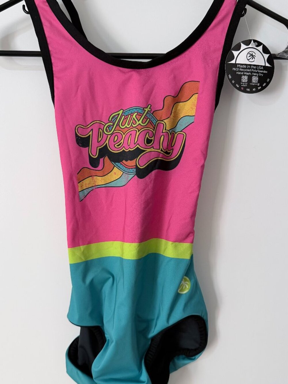 Coco Vida REVERSIBLE Gymnastics Leotard Just Peachy / Brighter Days Ahead YL NW